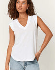 P+T WHITE RUE V-NECK TANK