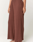 P+T TEXTURED RIB WIDE LEG PANT