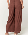 P+T TEXTURED RIB WIDE LEG PANT