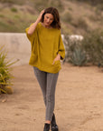 XCVI GREEN PONCHO SWEATER