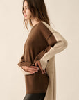 CHOCOLATE/OATMEAL SWEATER