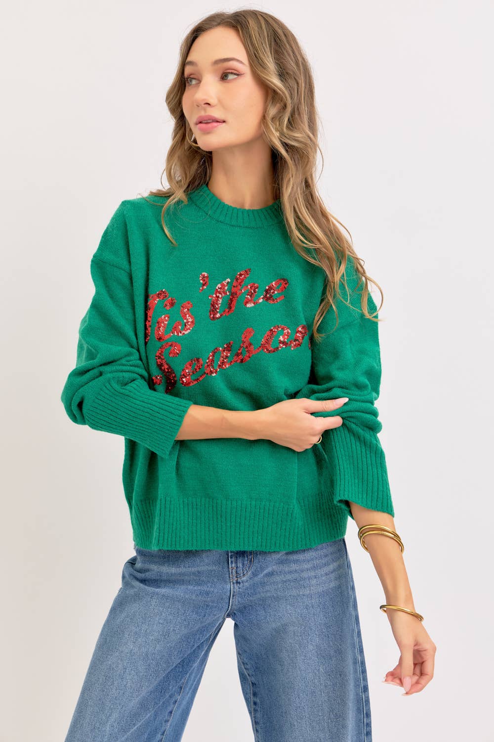 HOLIDAY SWEATER IT&#39;S THE SEASON: Green