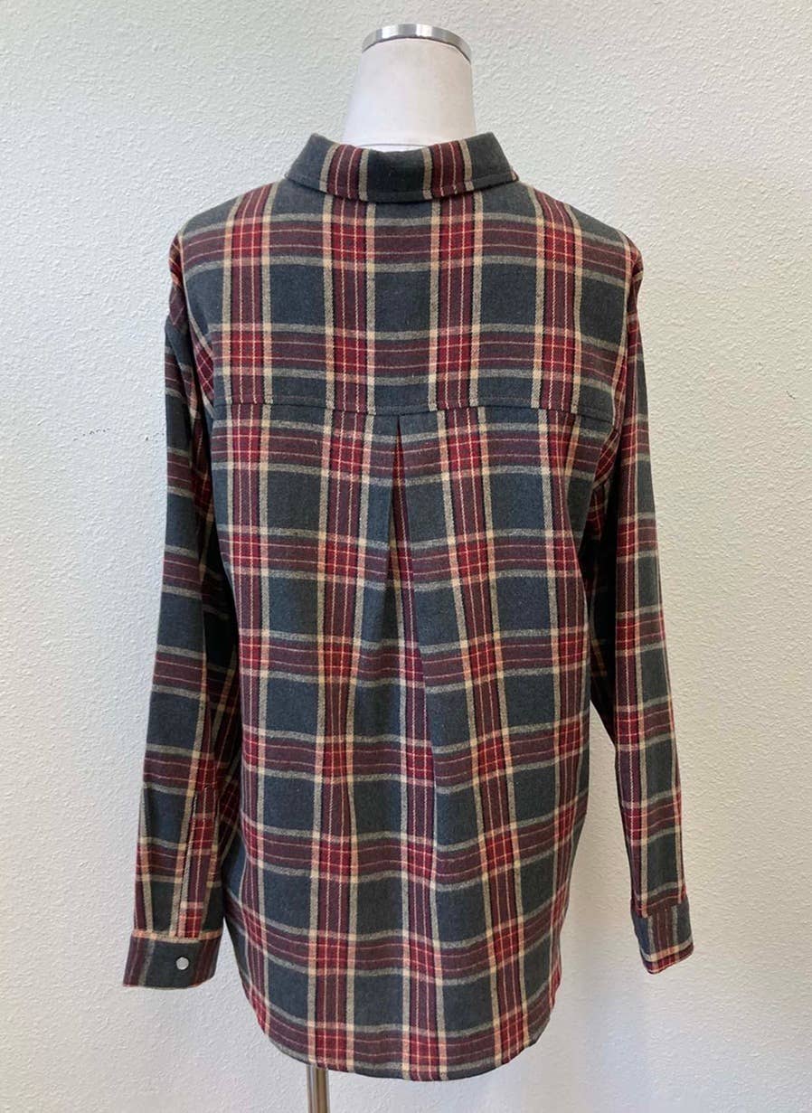 OVERSIZED FLANNEL SHIRT WITH POCKET