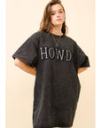 HOWDY SHIRT DRESS W/RHINESTONE DETAIL