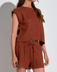 CLAY CAP SLV CROP TOP