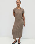 SHORT SLV BRITNEY DRESS BRN/BEIGE
