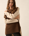 CHOCOLATE/OATMEAL SWEATER