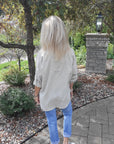 GREEN AND WHITE STRIPE BLOUSE