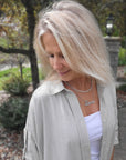 GREEN AND WHITE STRIPE BLOUSE