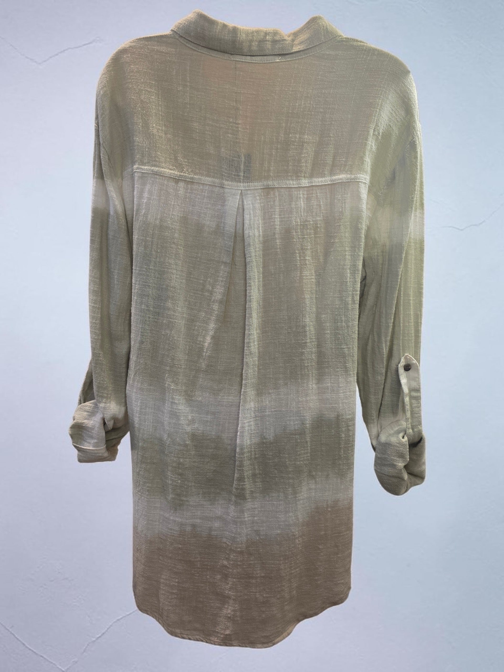 GREEN AND WHITE PORTER BLOUSE