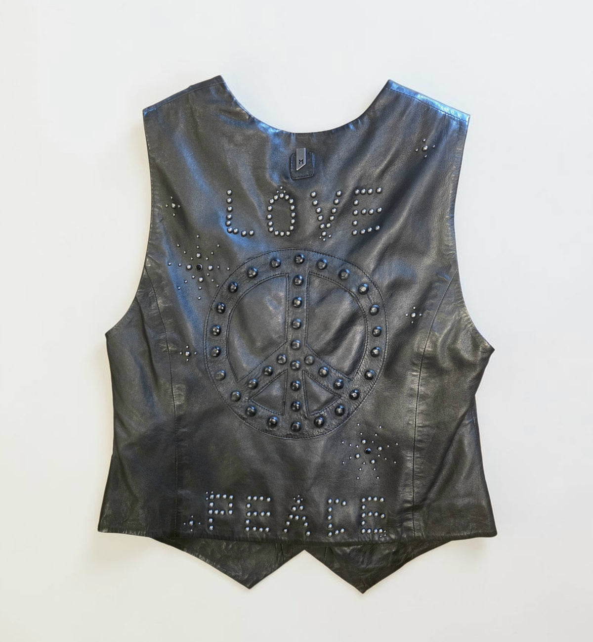 BLACK PEACE LEATHER VEST