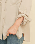 OVERSIZED TAN BUTTONUP SHIRT