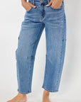 OPEN PACK Mid Waist Barrel Jeans XP7028
