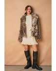 Wanderroot Faux Fur Jacket: TAUPE BROWN