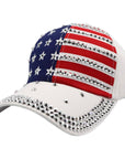 AMERICAN FLAG RHINESTONE STUDDED CAP