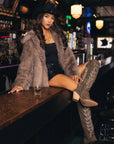 Two Tone Faux Fur Jacket