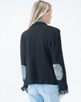 S/F MIXED MEDIA DENIM BLK JACKET