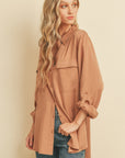 OVERSIZED TERRACOTTA BUTTONUP SHIRT