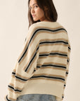 CREAM STRIPE SWEATER (OVERSIZED)