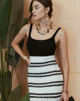 BLK & WHITE KNIT DRESS