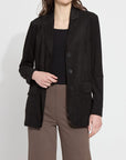 LYSSE BLACK FAUX SUEDE BLAZER