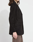 LYSSE BLACK FAUX SUEDE BLAZER