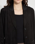 LYSSE BLACK FAUX SUEDE BLAZER