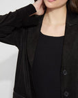 LYSSE BLACK FAUX SUEDE BLAZER