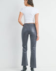 BP444J-A - Coated Char - Coated Slim Bootcut w/ Scissor Cut: