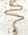 Hand casted Swarovski layering boutique salon necklace spa: Gold / 18”