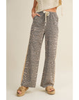 Luxe Leopard Relaxed Pants With Side Trim: LEOPARD/TAUPE