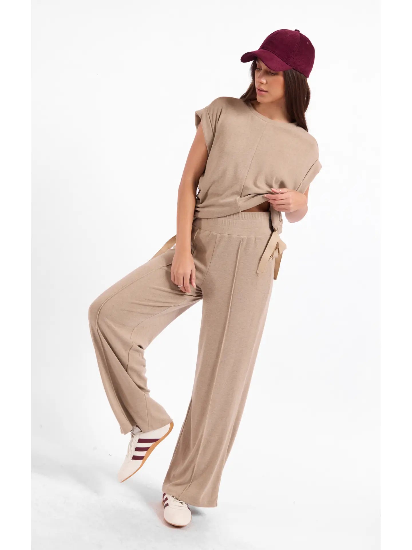 TOMMY ELASTIC WAIST PULL ON PANT-TAUPE