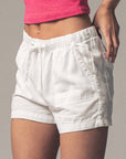 Tencel Patch Pocket Summer Shorts: White