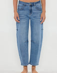OPEN PACK Mid Waist Barrel Jeans XP7028