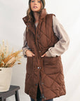 Quilted Stand Collar Puffer Jacket Vest