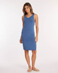 BLUE SPLIT TANK DRESS