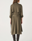 DEEP OLIVE TRENCH COAT