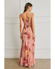 Bold Floral Chiffon Frilly Hem Maxi Dress: ROMANTIC FLORAL