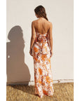 PAISLEY STRAPLESS MAXI DRESS