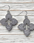 Quatrefoil clover designer style jewelry boutique trendy : Silver