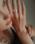 Handmade Crystal Brass Ring - 6818