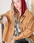 CAMEL OVERSIZED CORDUROY JACKET