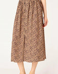 MINI LEOPARD BUTTON FRONT SKIRT