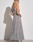 BLK/WHITE SNAKE PRINT MAXI