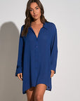 ROYAL BLUE BOYFRIEND SHIRT/COVERUP