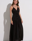 BLACK MAXI W/SPAGHETTI STRAPS