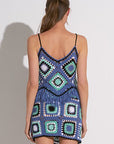 BLUE MULTI KNIT TANK W/FRINGE DETAIL