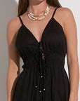 BLACK MAXI W/SPAGHETTI STRAPS
