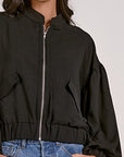 BLACK ZIPUP JACKET W/BALLOON SLVS