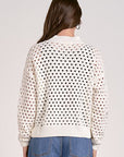 ELAN WHITE ZIP UP CARDIGAN